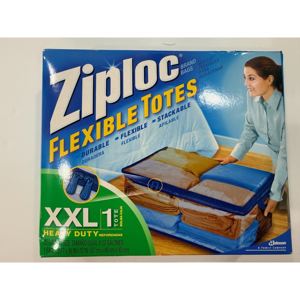 Ziploc Flexible Tote 1-XXL 22 Gallon Size Bag (1 BOX) NEW SEALED Heavy Duty